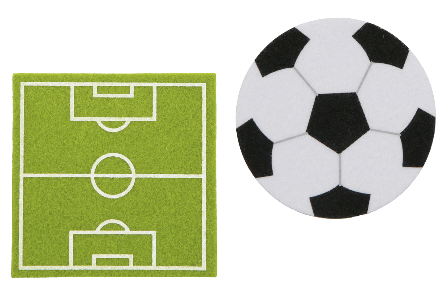 Glasuntersetzer mit Fussball-Motiv oder Fussballfeld-Motiv Fußball