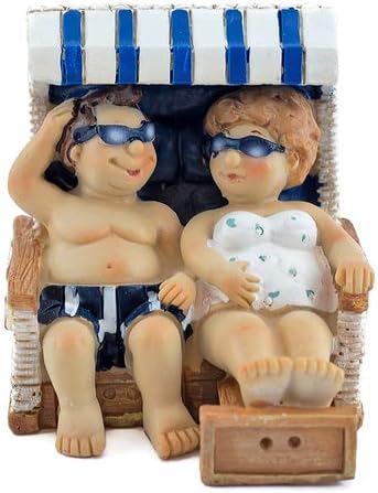 Urlauberpaar im Strandkorb Deko-Figur