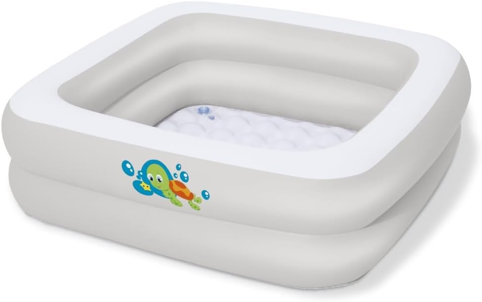 Bieco Planschbecken Baby | ca. 86x86x25 cm | Aufblasbarer Pool Kinder | Baby Pool | Planschbecken für Kinder rechteckig Baby Planschbecken für Kinder Balkon Babypool für Balkon Pool Baby Aufblasbar