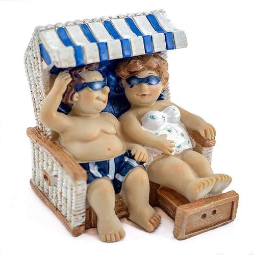 Urlauberpaar im Strandkorb Deko-Figur