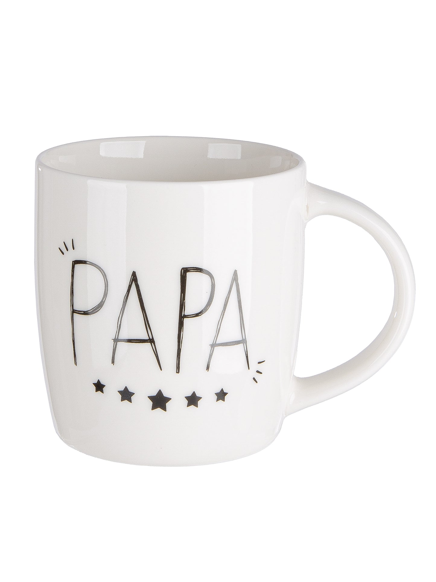 Gilde Tasse/Becher "Papa" Knochenporzellan Weiß Schwarz Gold Spruch Geschenk