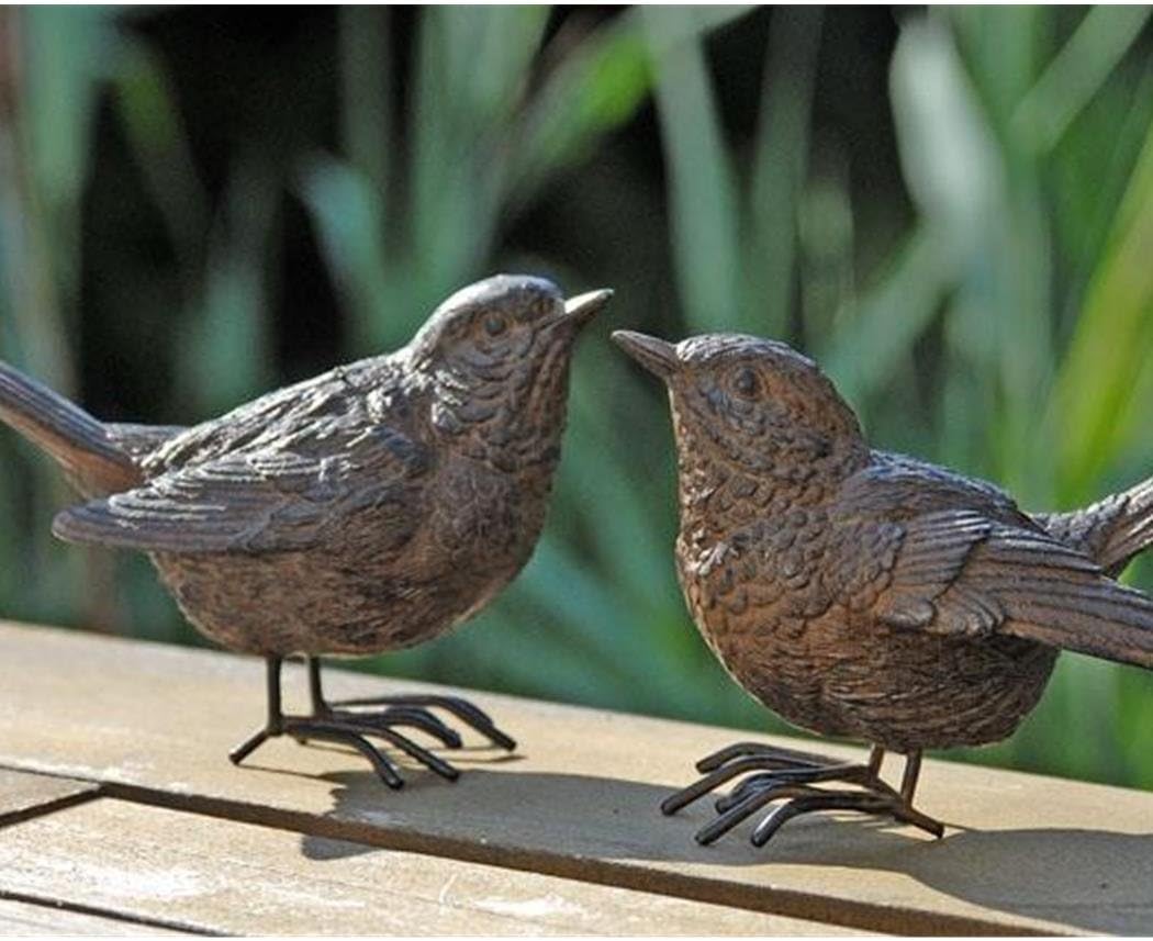 Vogelfigur, Gartenfigur Spatz in antikbraun aus Kunstharz,1 Stück sortiert, ca. 6 cm hoch