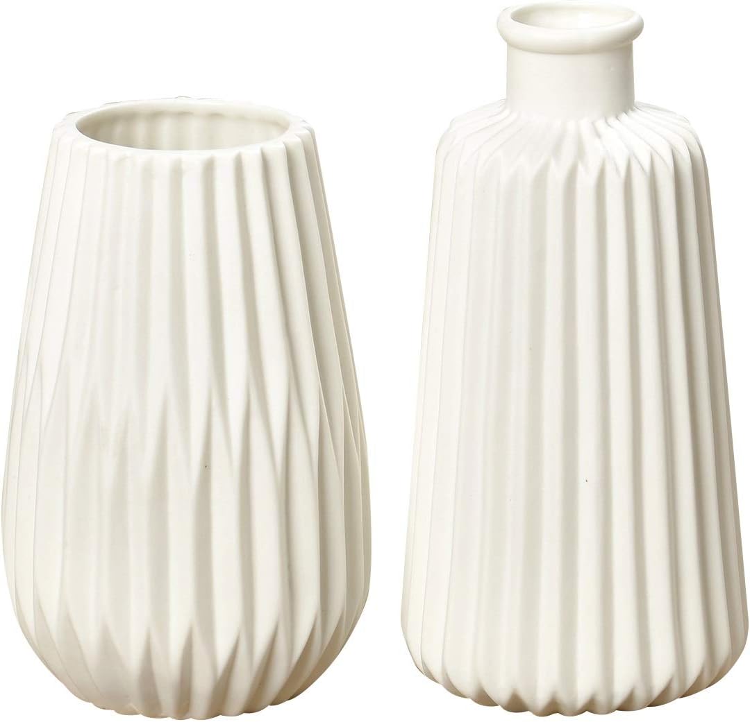 Boltze Vase Esko 2er Set weiß ca. 17cm
