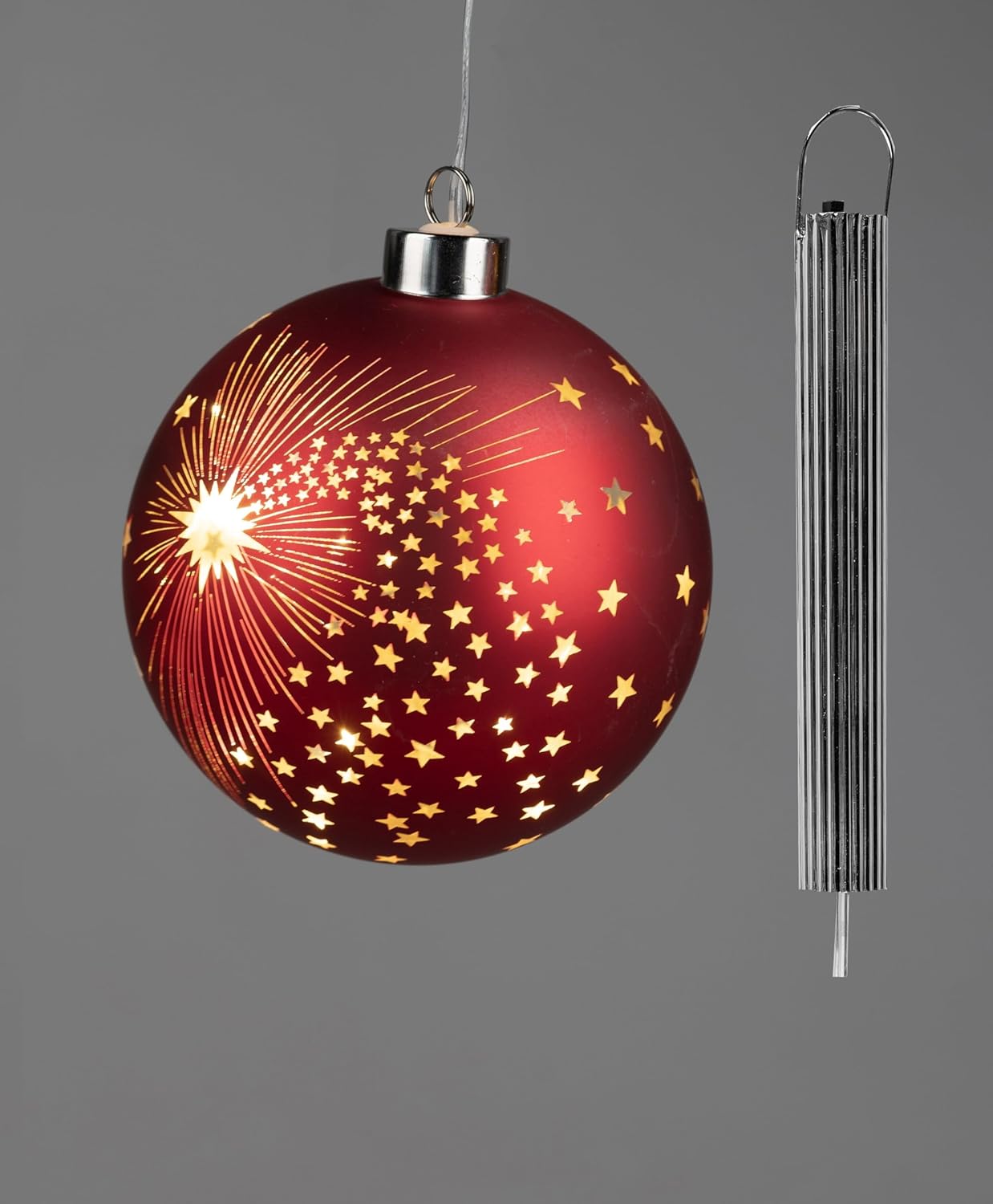 Formano Weihnachtskugel mit Timer in Rot Spirit 10 cm Durchmesser