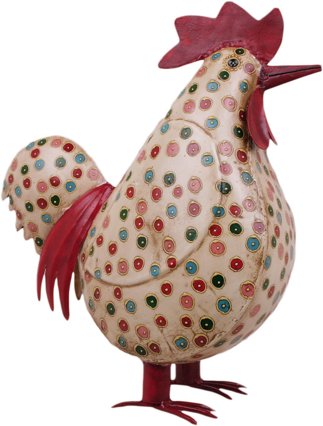 Deko-Huhn Garten-Huhn Garten-Deko Metall bemalt Gartenfigur bunt Osterdekoration