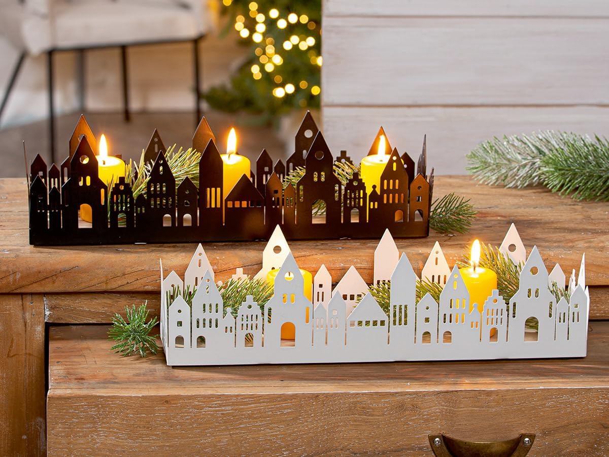 Deko-Tablett Stadtlichter Hausmotiv Gilde