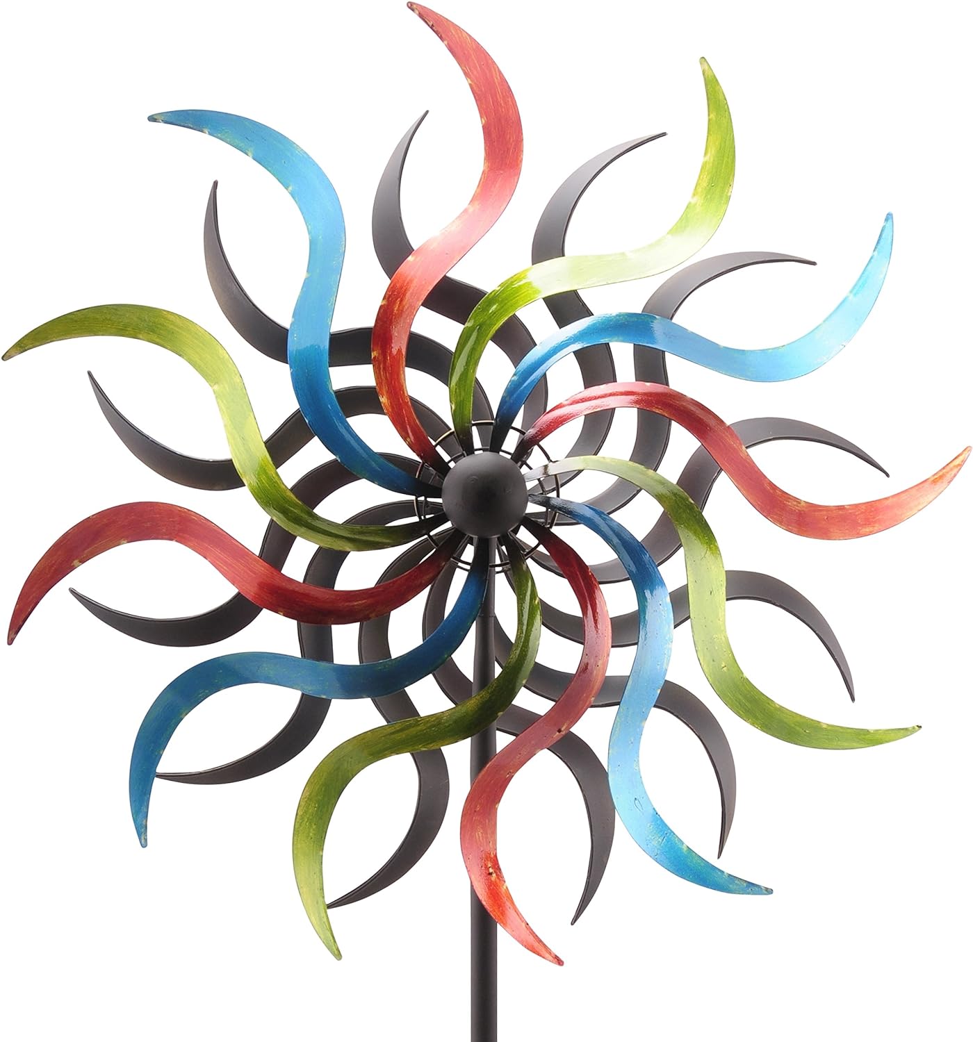 Windrad Windspiel Metall 35 cm Höhe 184 cm bunt 219630 F31 von Exner