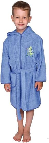 Bademantel Drache blau Kleinkind Größe 98/104