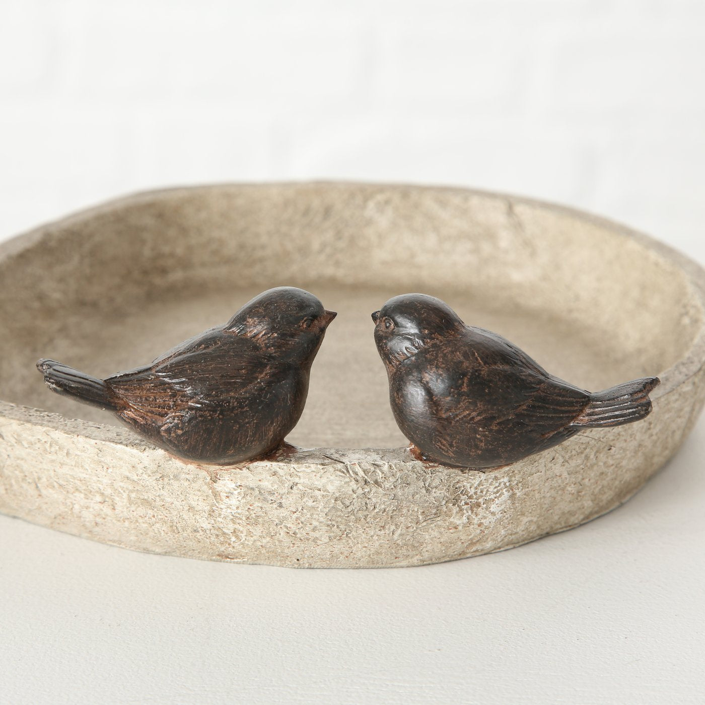 Vogeltränke Vogelbad mit 2 Vögel oder 2 Schnecken, aus Kunstharz