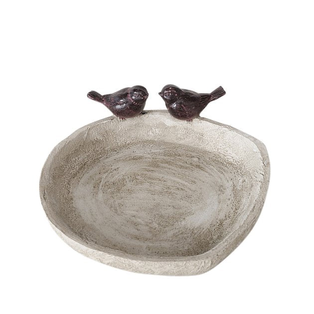 Vogeltränke Vogelbad mit 2 Vögel oder 2 Schnecken, aus Kunstharz