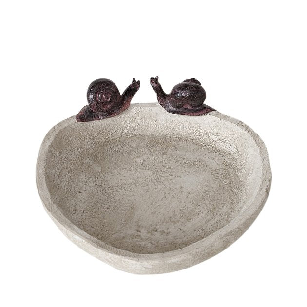 Vogeltränke Vogelbad mit 2 Vögel oder 2 Schnecken, aus Kunstharz