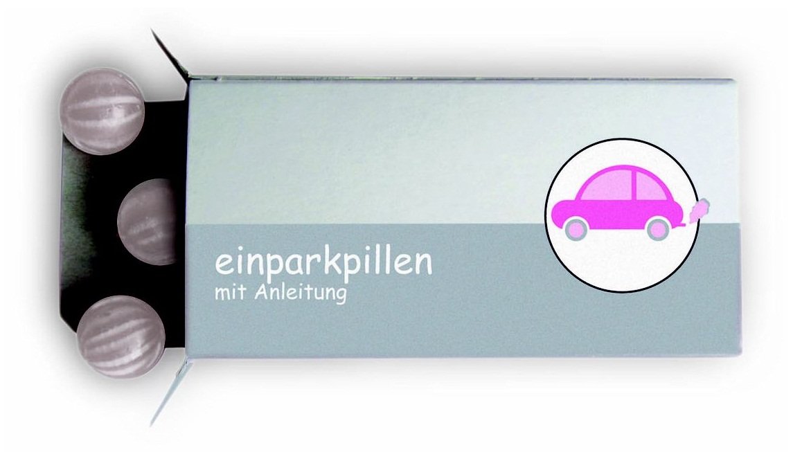 Einparkpillen - Bonbons - Geschenkidee zum Führerschein Liebeskummerpillen