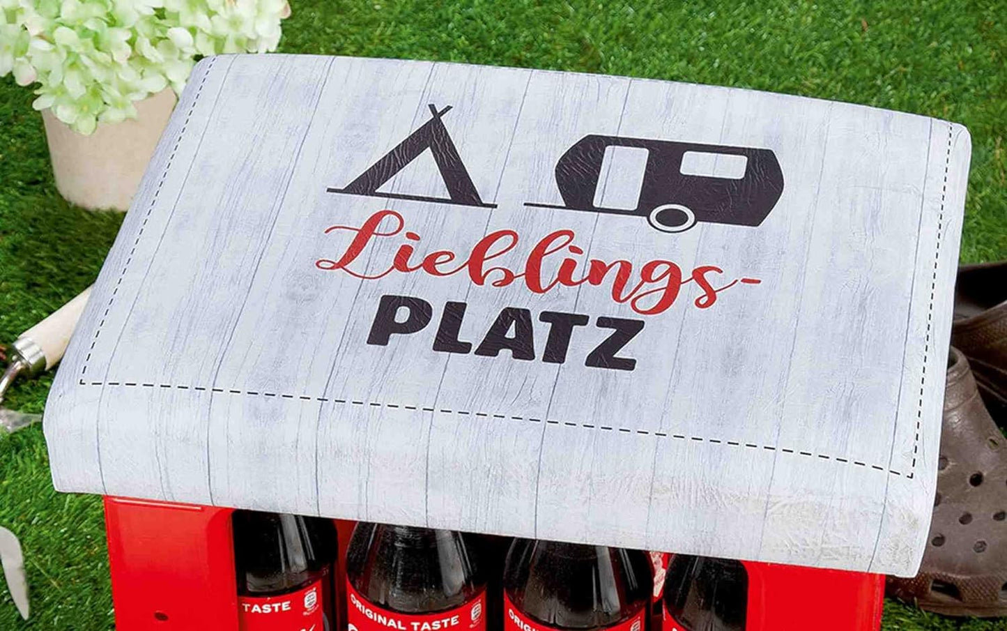 Bierkastensitz Bierkastendeckel Bierkastenpolster mit Spruch Lieblingsplatz/ Gerste Hilfe/ Grillen Chillen Kastekillen/ Heute: Besoffene Gesellschaft/ Chefsessel
