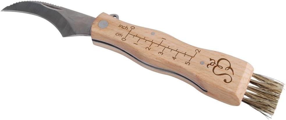 Esschert Design Pilzmesser mit Pinsel, mit Borsten und mit Linial