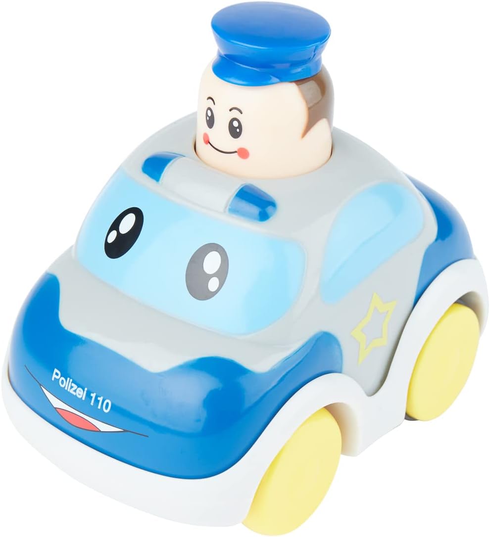 Bieco Drück & Los Auto-Flitzer Feuerwehrauto oder Polizeiauto, Push and Go
