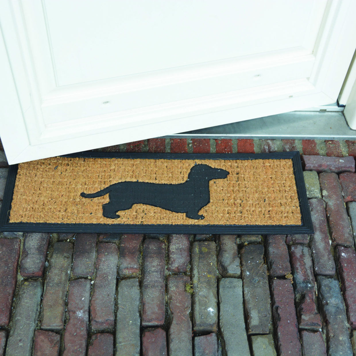 Stufenmatte Fußmatte Türmatte Fussabtreter eckig Gummi Kokos Hund Dackel