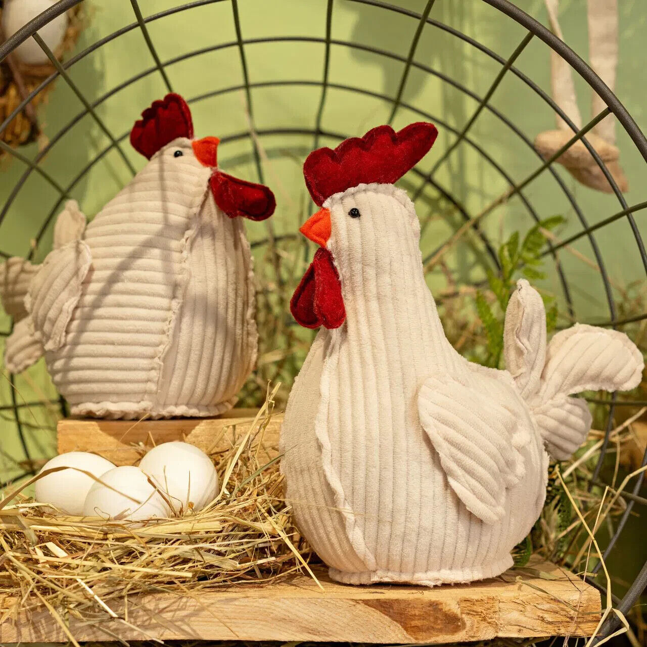 Lustiges Huhn Osterdeko in Textil